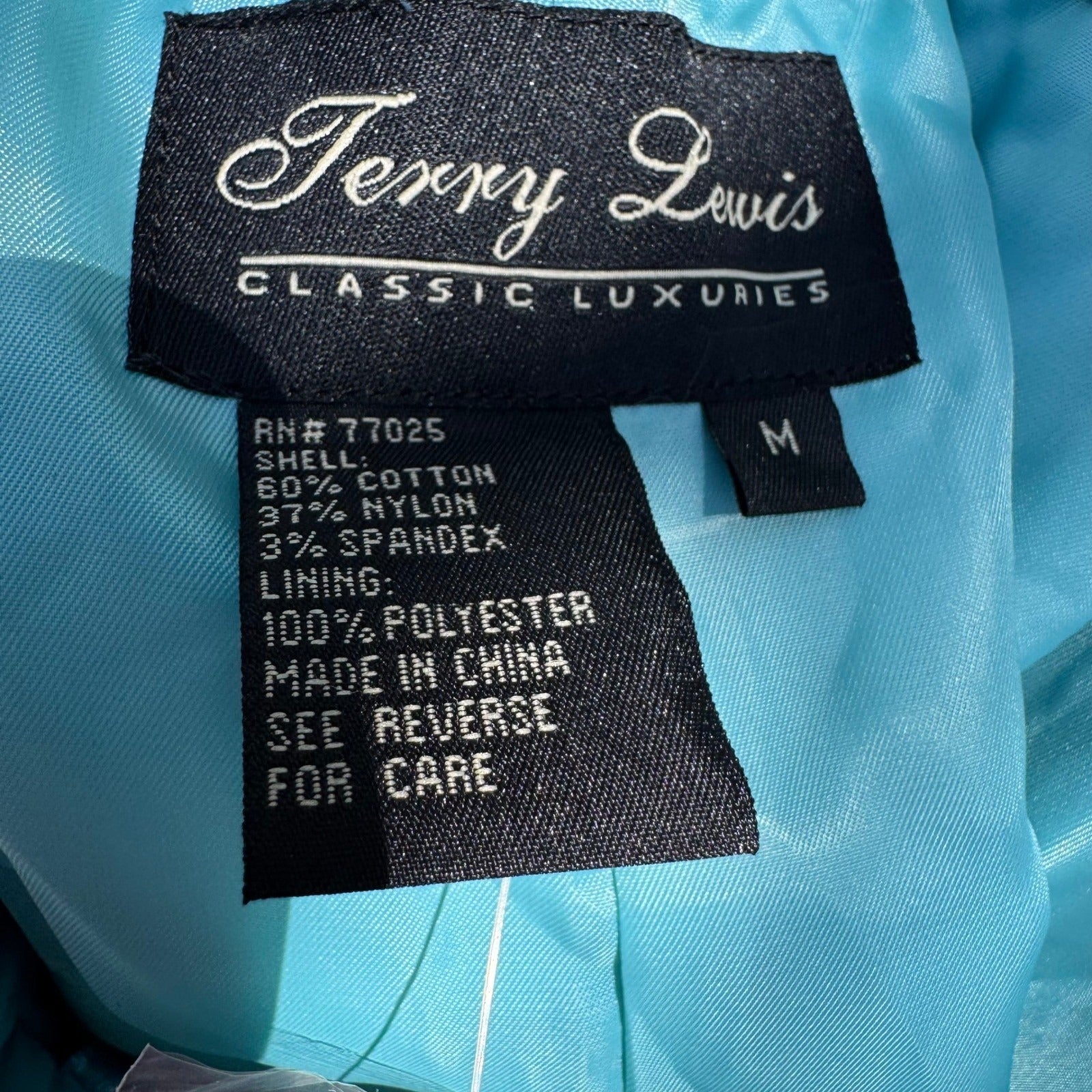 Terry Lewis Turquoise Blue Straight Leg Pants Medium NWT Coastal Minimalist