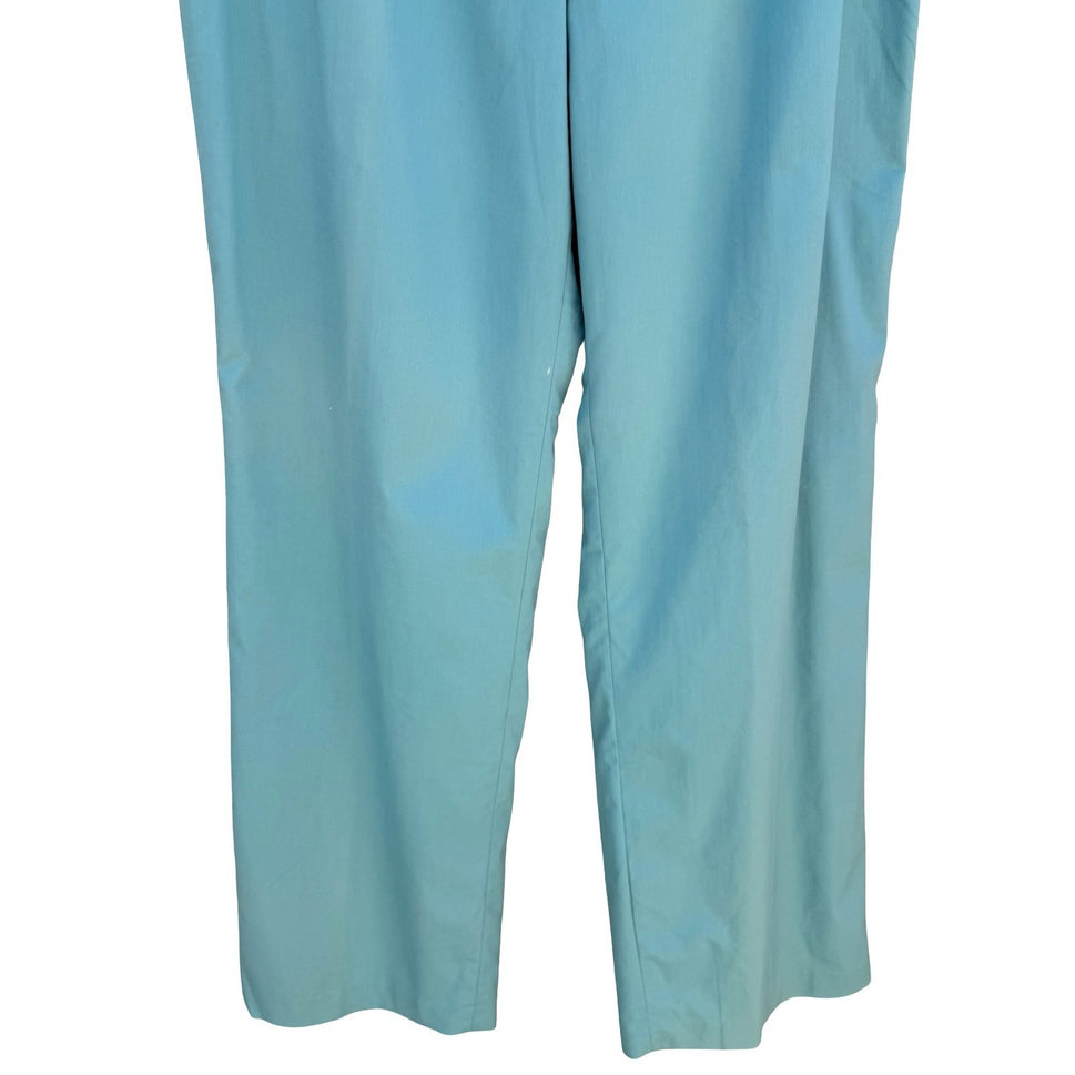 Terry Lewis Turquoise Blue Straight Leg Pants Medium NWT Coastal Minimalist