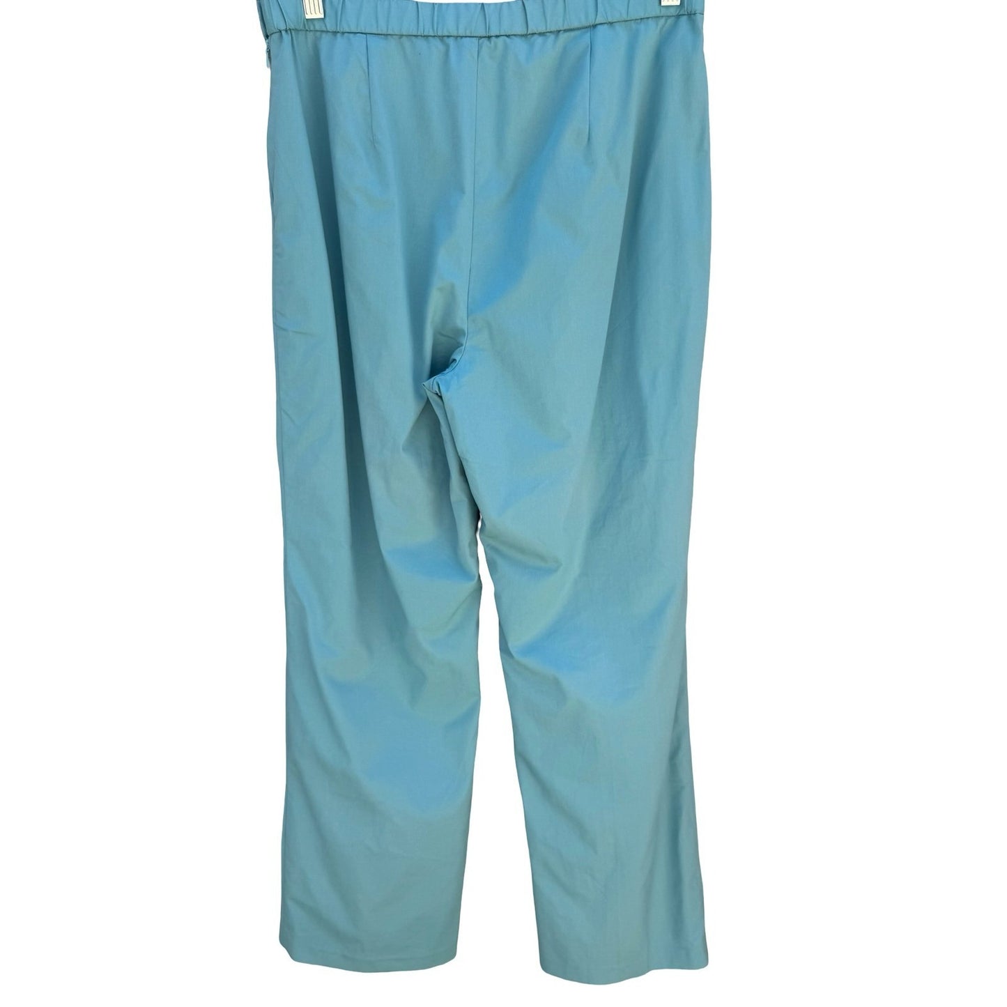Terry Lewis Turquoise Blue Straight Leg Pants Medium NWT Coastal Minimalist