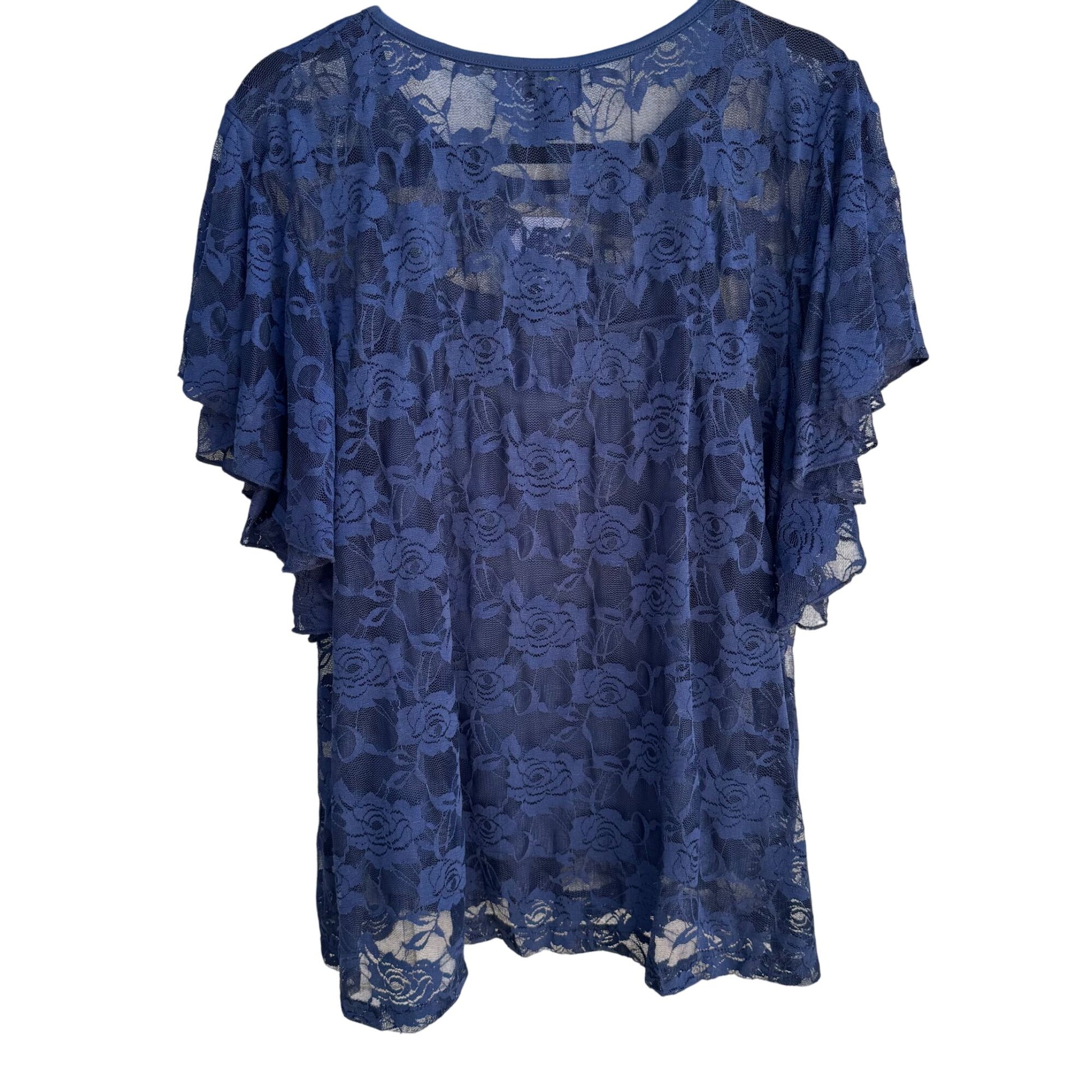 Shannon Ford Womens Lace Lined Boho Flutter Sleeve Party Formal Blouse New 3X