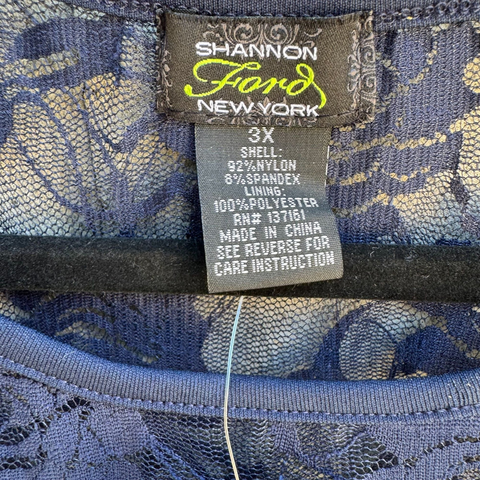 Shannon Ford Womens Lace Lined Boho Flutter Sleeve Party Formal Blouse New 3X