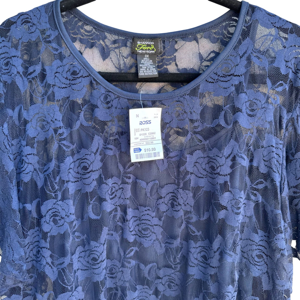 Shannon Ford Womens Lace Lined Boho Flutter Sleeve Party Formal Blouse New 3X