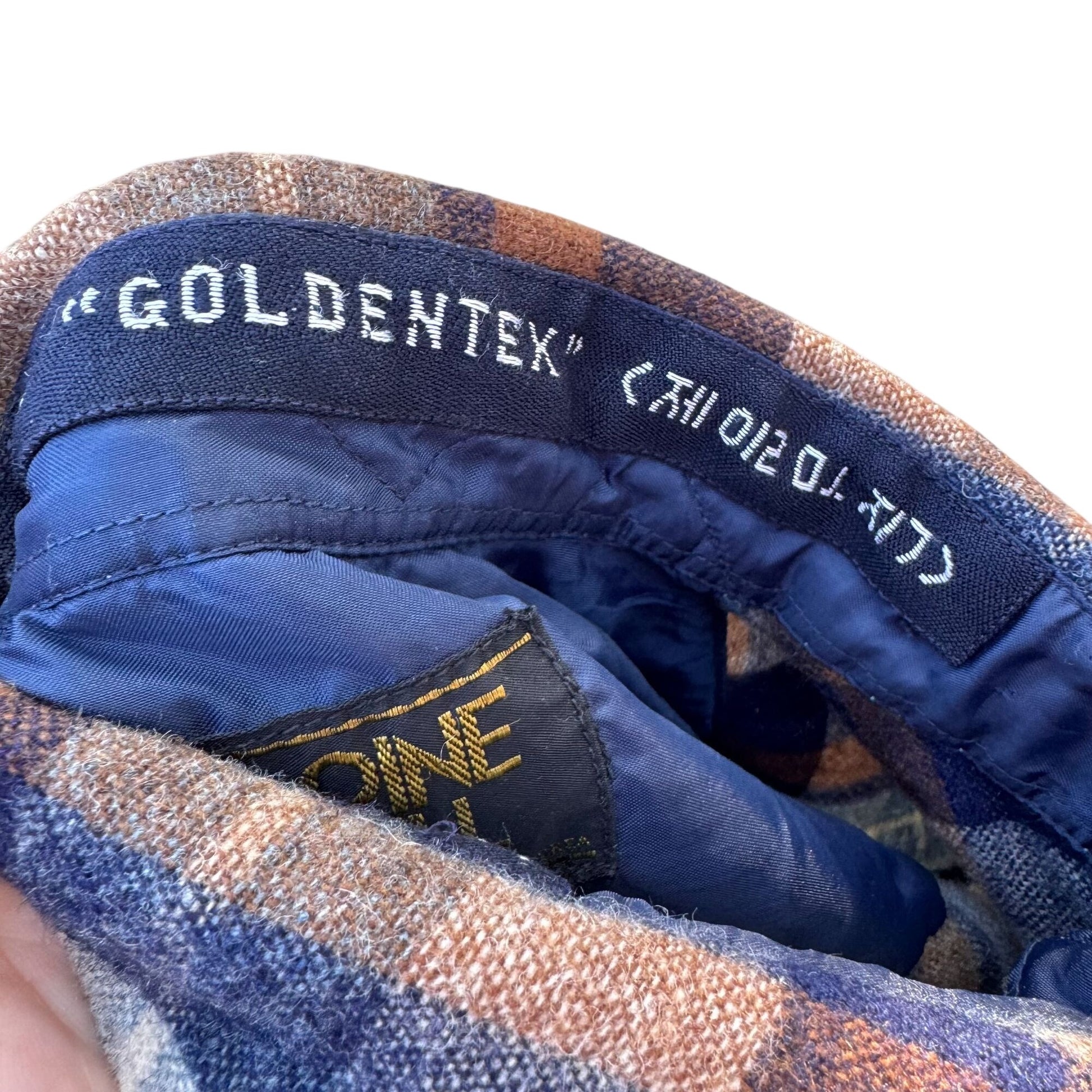 Pine Hill Vintage 70s Mens Plaid Flannel Shirt M Navy Wool Blend Workwear Grunge