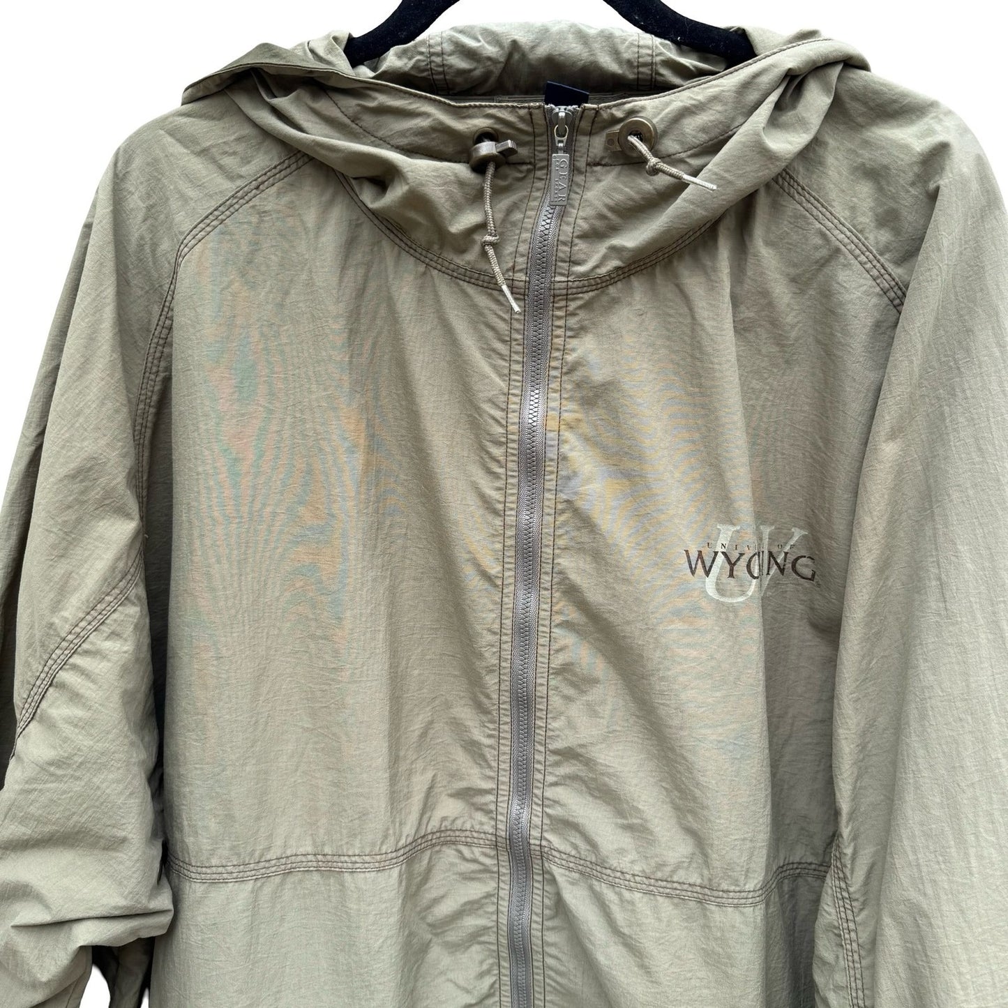 Gear For Sports Vintage University of Wyoming Windbreaker Jacket Green XL Zip Up