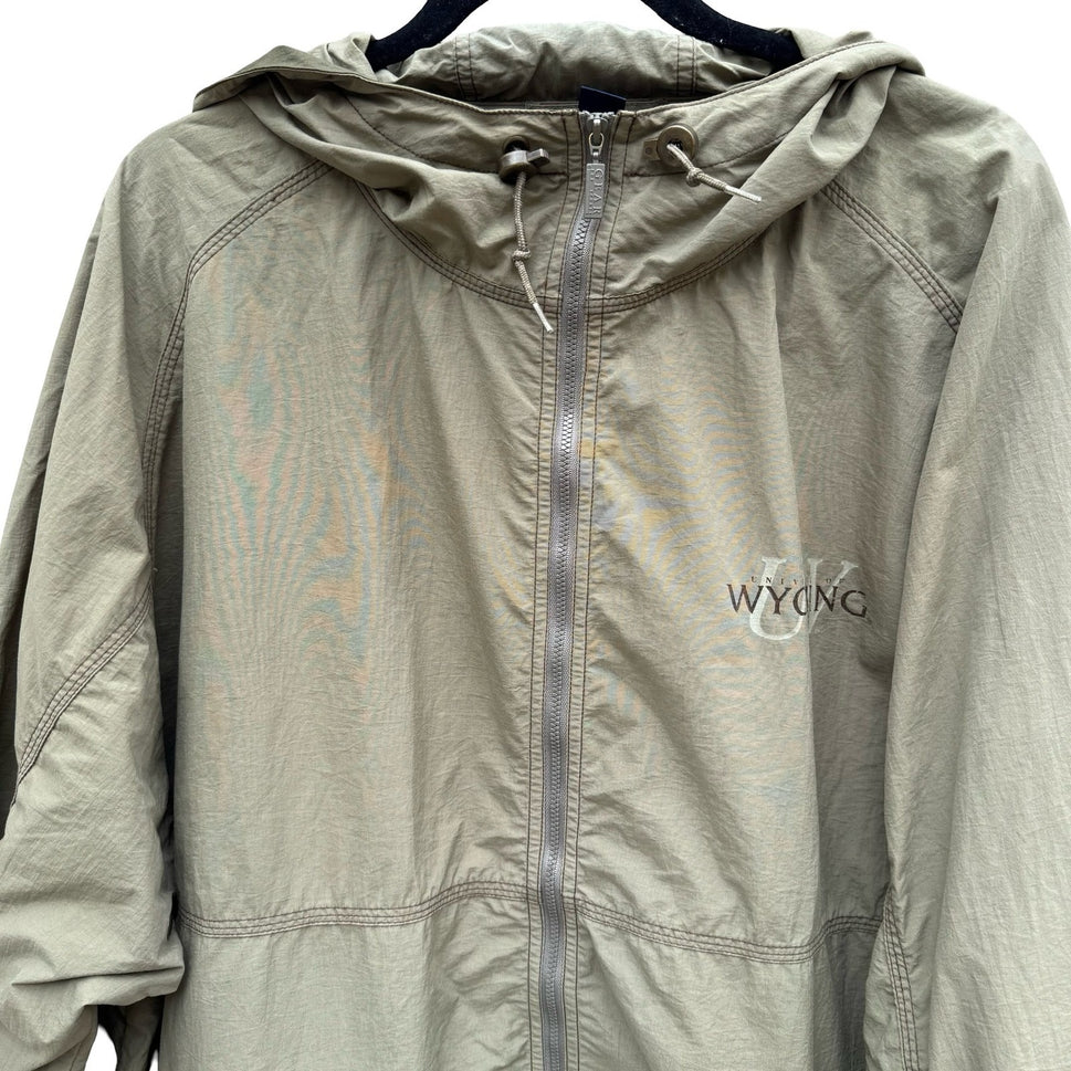 Gear For Sports Vintage University of Wyoming Windbreaker Jacket Green XL Zip Up