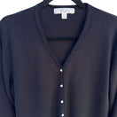 Switch Carolyn Taylor Black Button Up Knit Cardigan Sweater Classic Minimal Design M 3 image