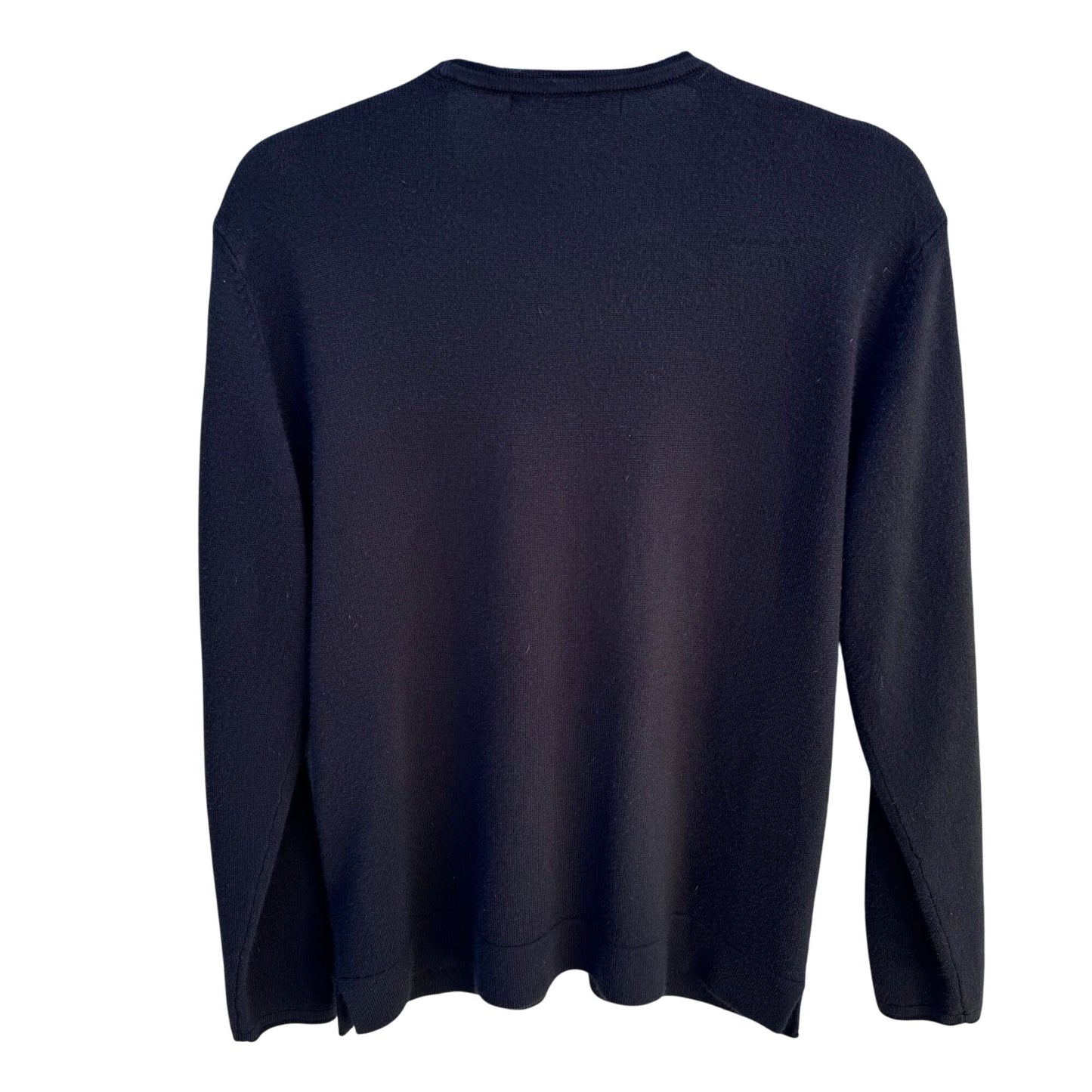 Carolyn Taylor Black Button Up Knit Cardigan Sweater Classic Minimal Design M