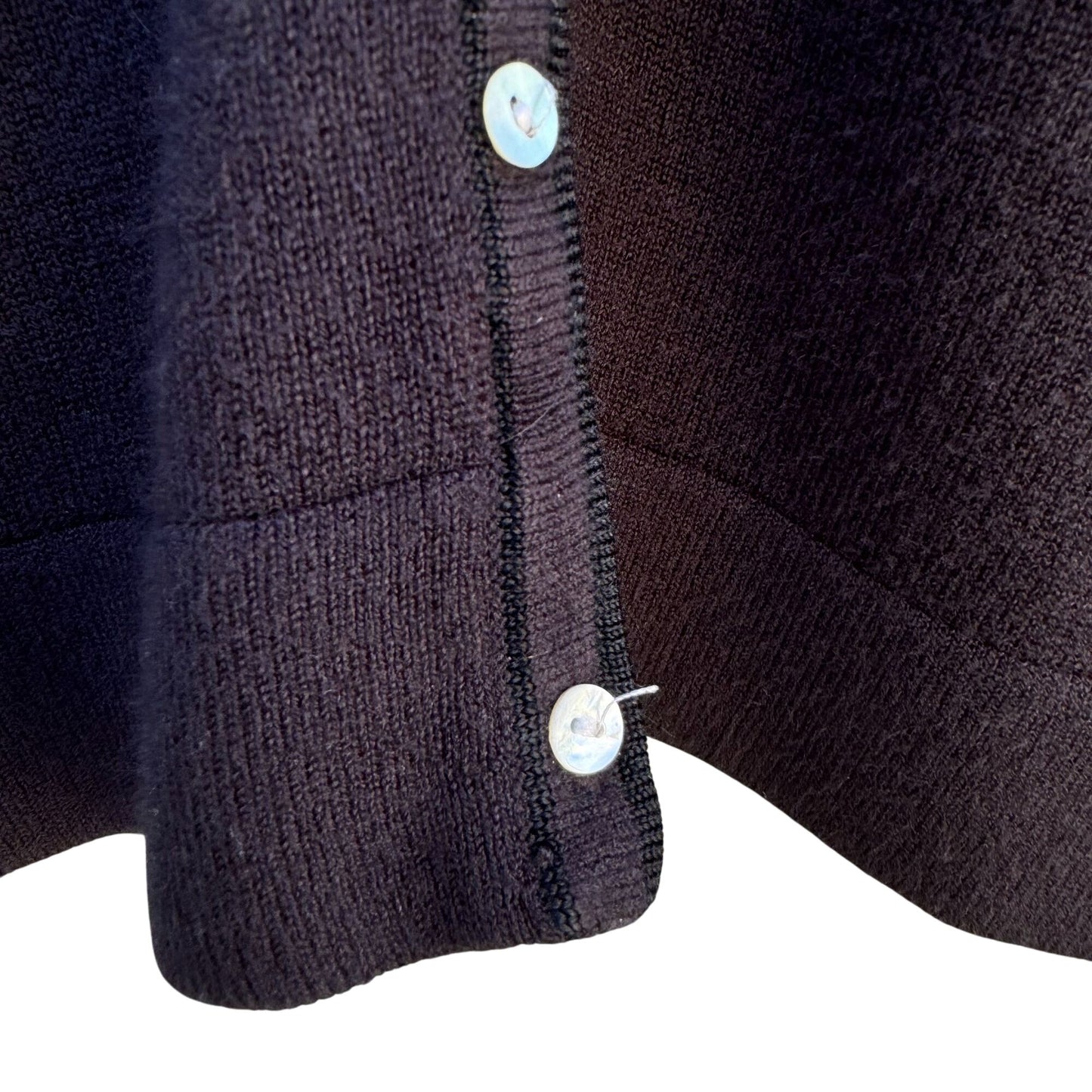 Carolyn Taylor Black Button Up Knit Cardigan Sweater Classic Minimal Design M