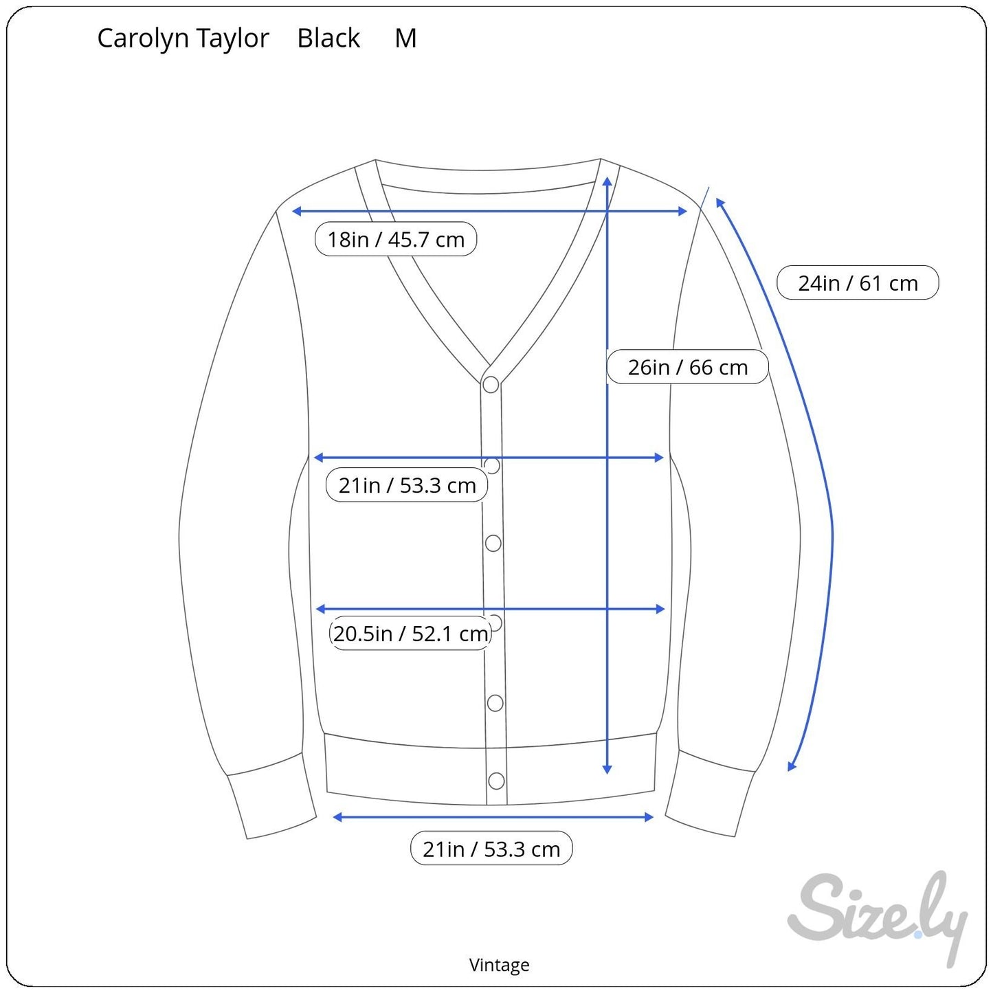 Carolyn Taylor Black Button Up Knit Cardigan Sweater Classic Minimal Design M