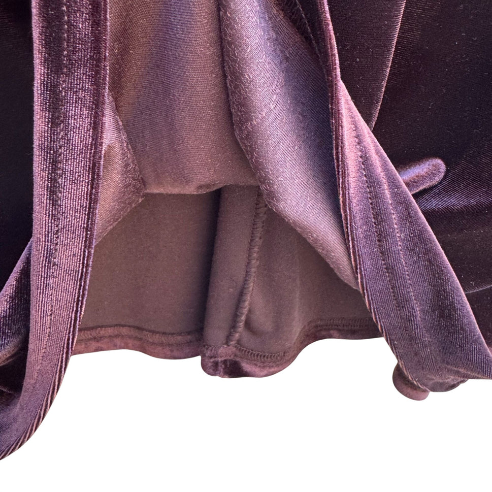 Active USA Vintage Velvet A Line Womens Brown Short Sleeve Tunic Shift Dress XL