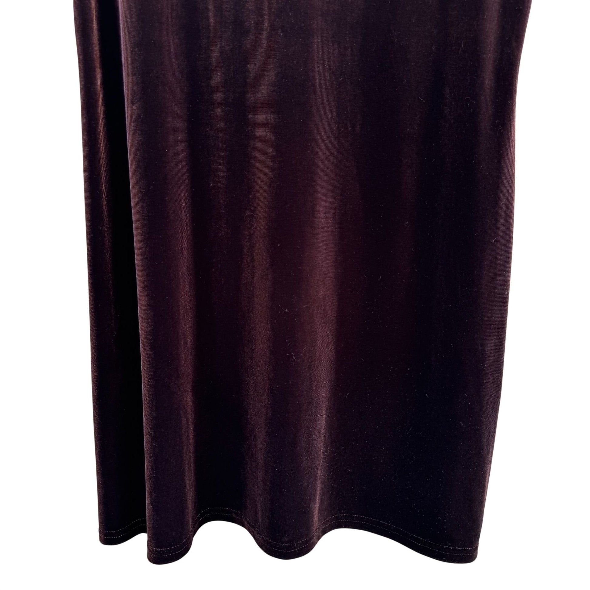 Active USA Vintage Velvet A Line Womens Brown Short Sleeve Tunic Shift Dress XL