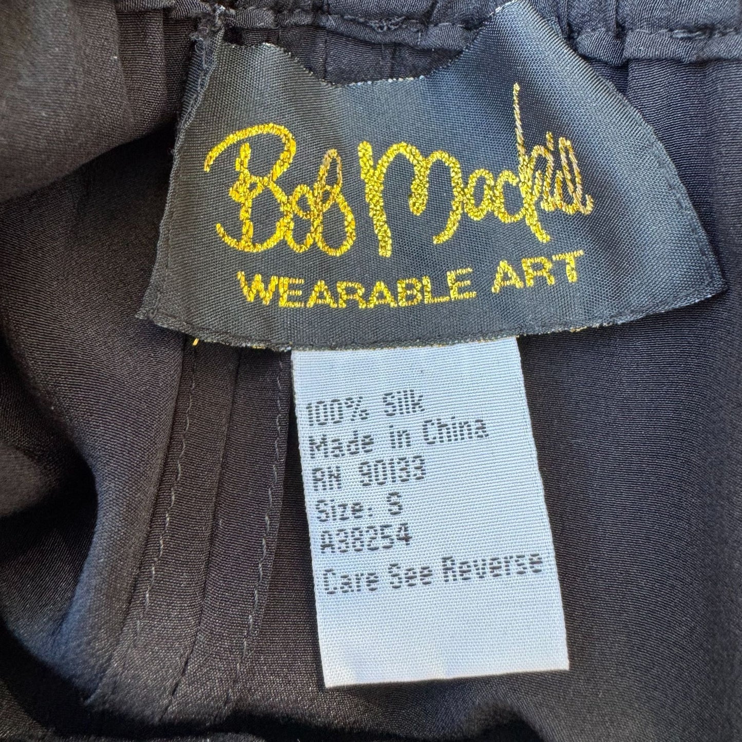 Bob Mackie Wearable Art Silk Lounge Pants Relaxed Fit Elastic Waist Black New S