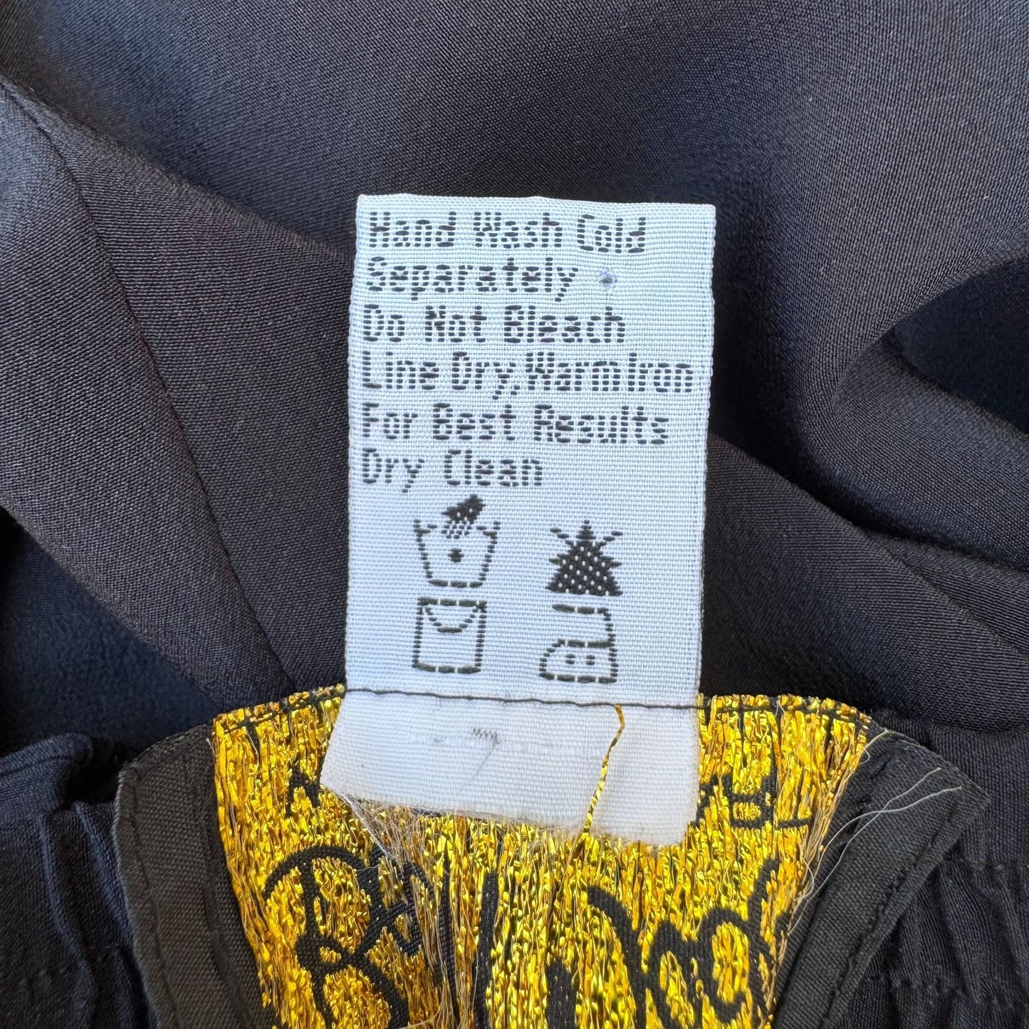 Bob Mackie Wearable Art Silk Lounge Pants Relaxed Fit Elastic Waist Black New S