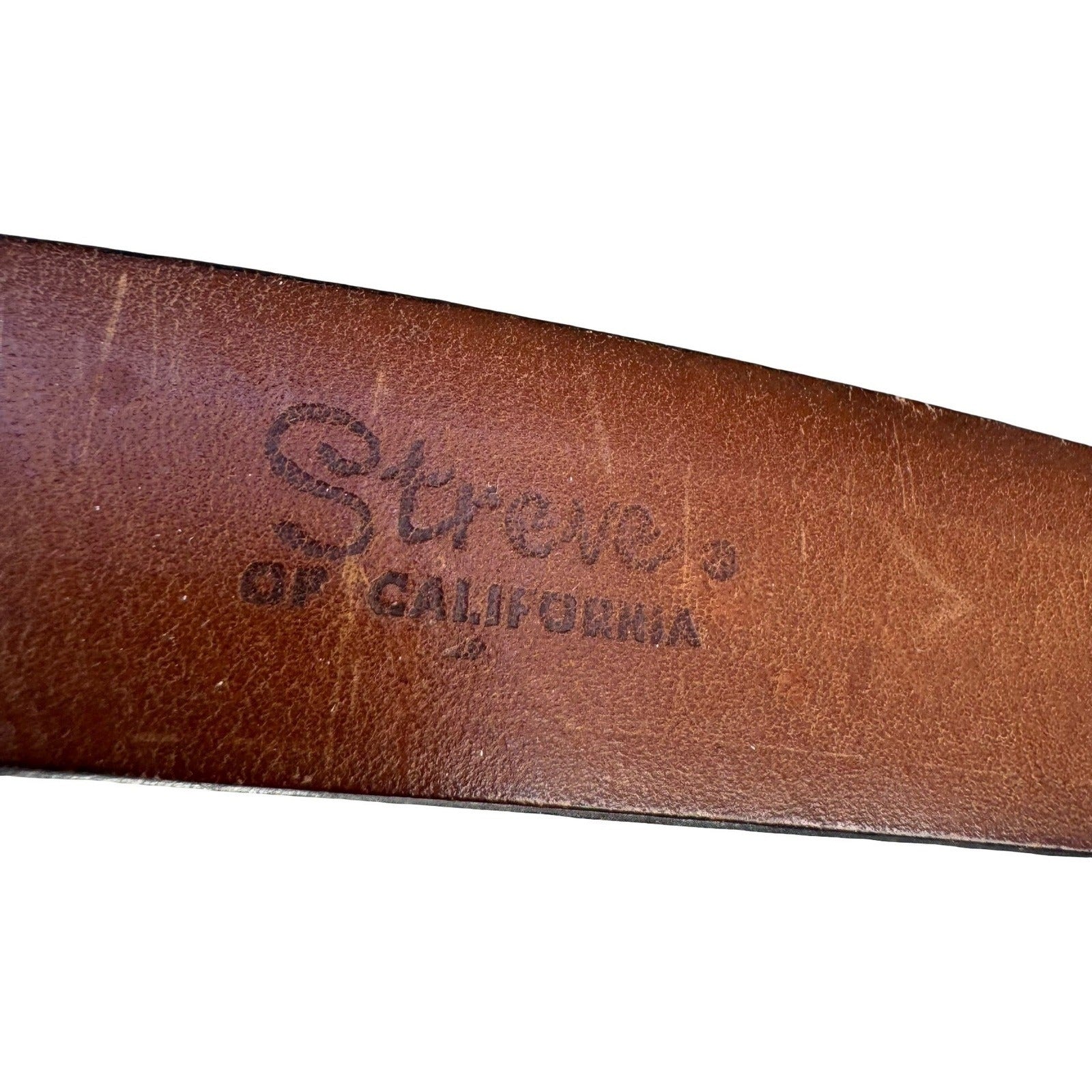 Streve of California Vintage Black Llama Calfskin Leather Belt Size 36 USA 3176