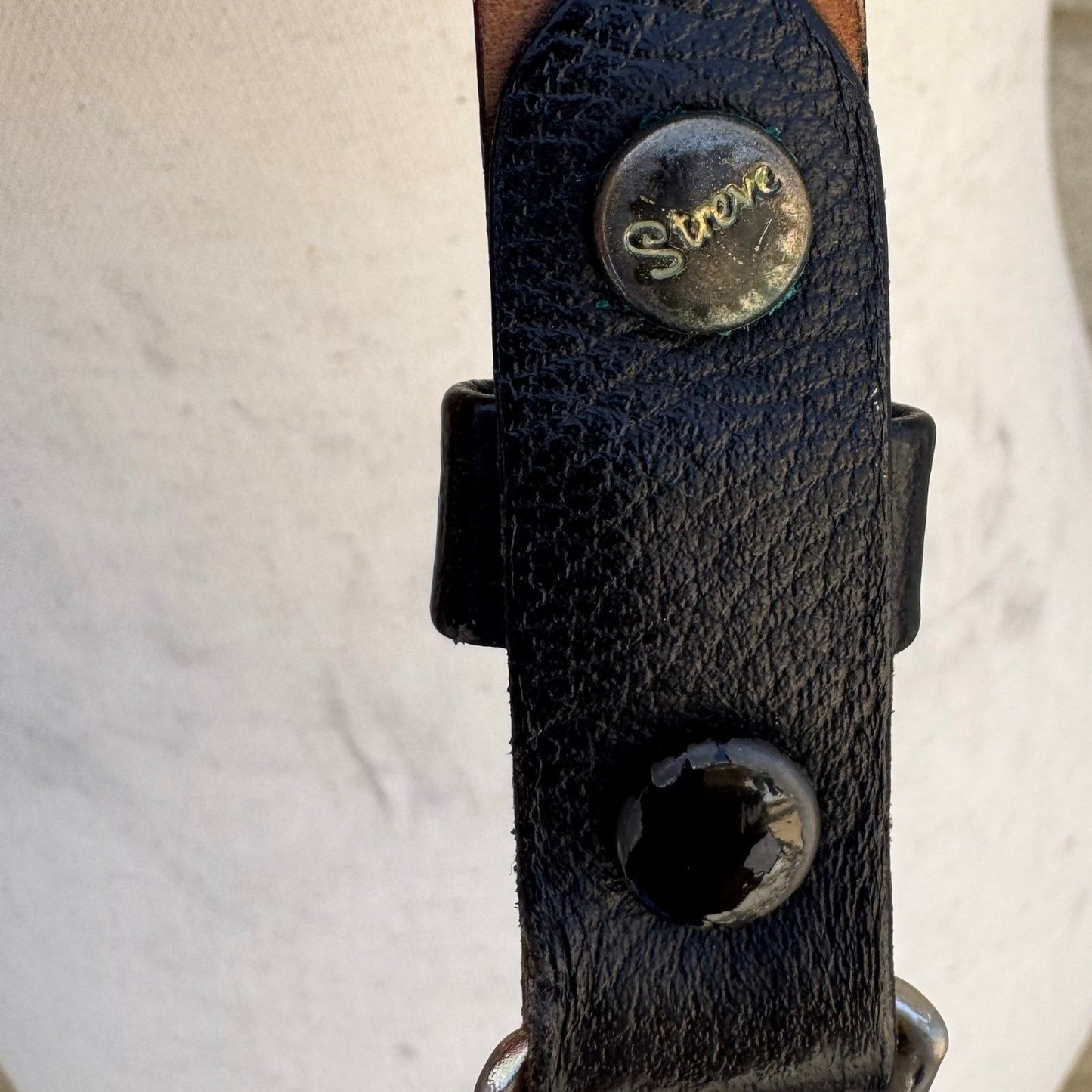 Streve of California Vintage Black Llama Calfskin Leather Belt Size 36 USA 3176