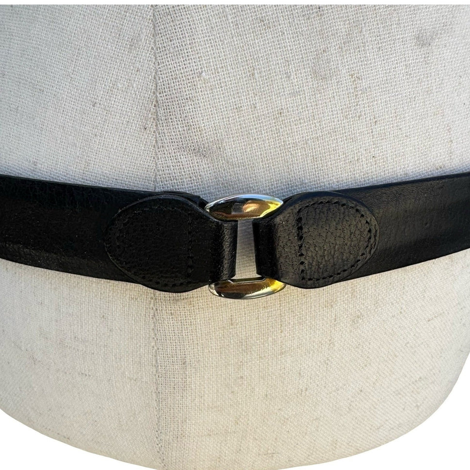 Streve of California Vintage Black Llama Calfskin Leather Belt Size 36 USA 3176