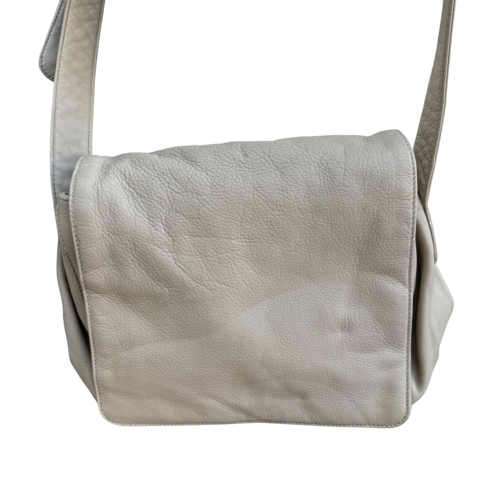 Donna Karan New York Tan Leather Crossbody Bag Adjustable Strap Magnetic Closure