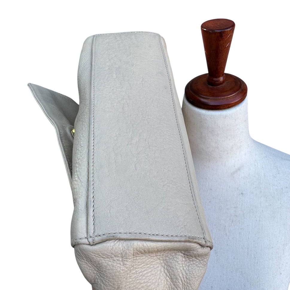 Donna Karan New York Tan Leather Crossbody Bag Adjustable Strap Magnetic Closure