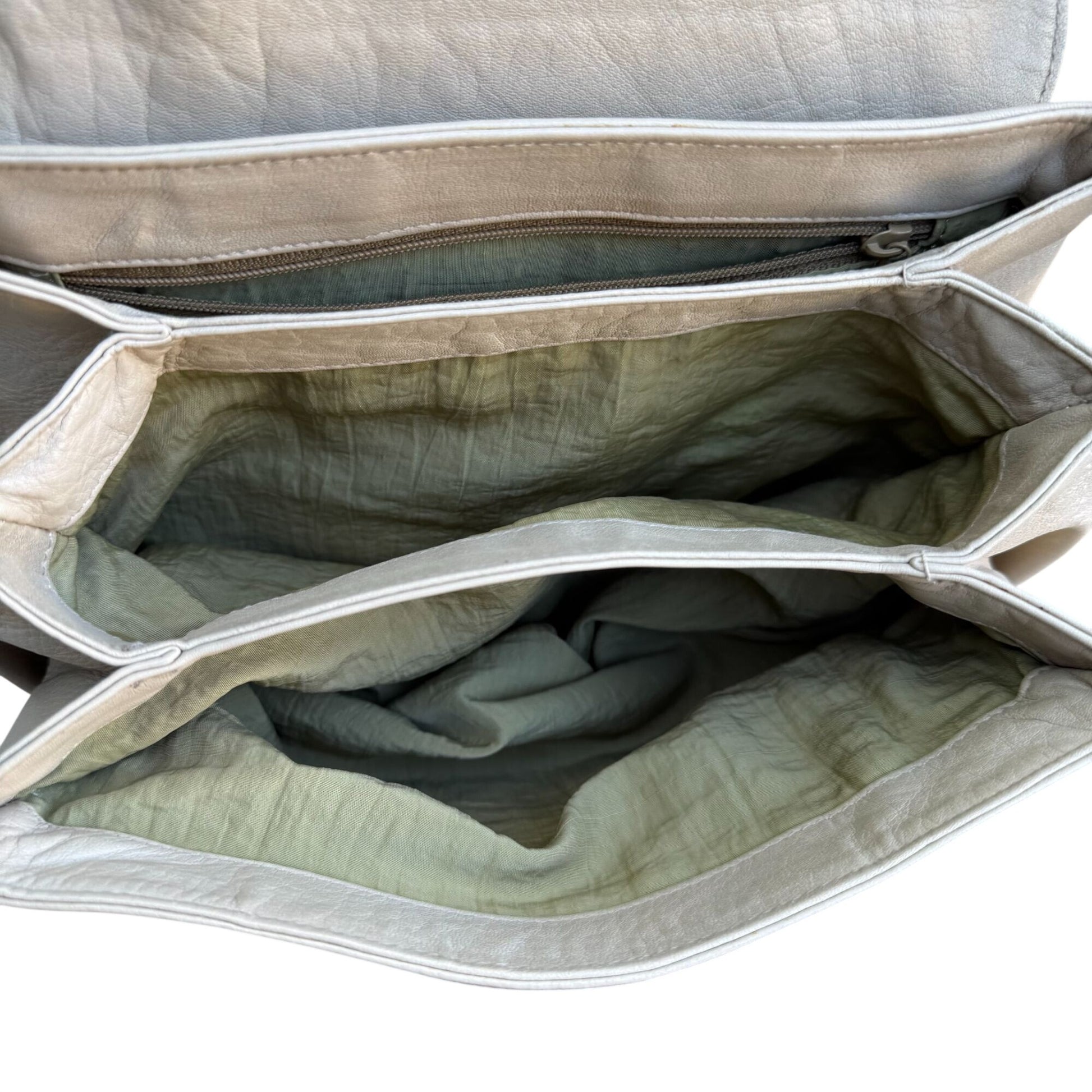 Donna Karan New York Tan Leather Crossbody Bag Adjustable Strap Magnetic Closure