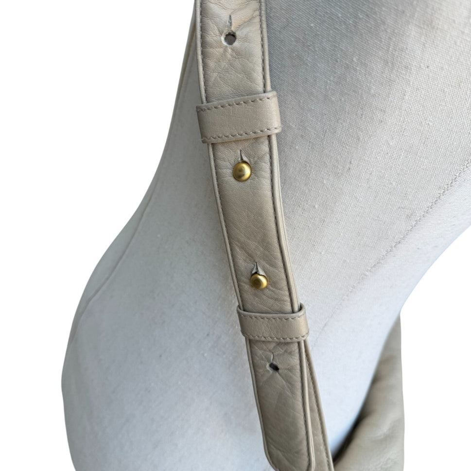 Donna Karan New York Tan Leather Crossbody Bag Adjustable Strap Magnetic Closure