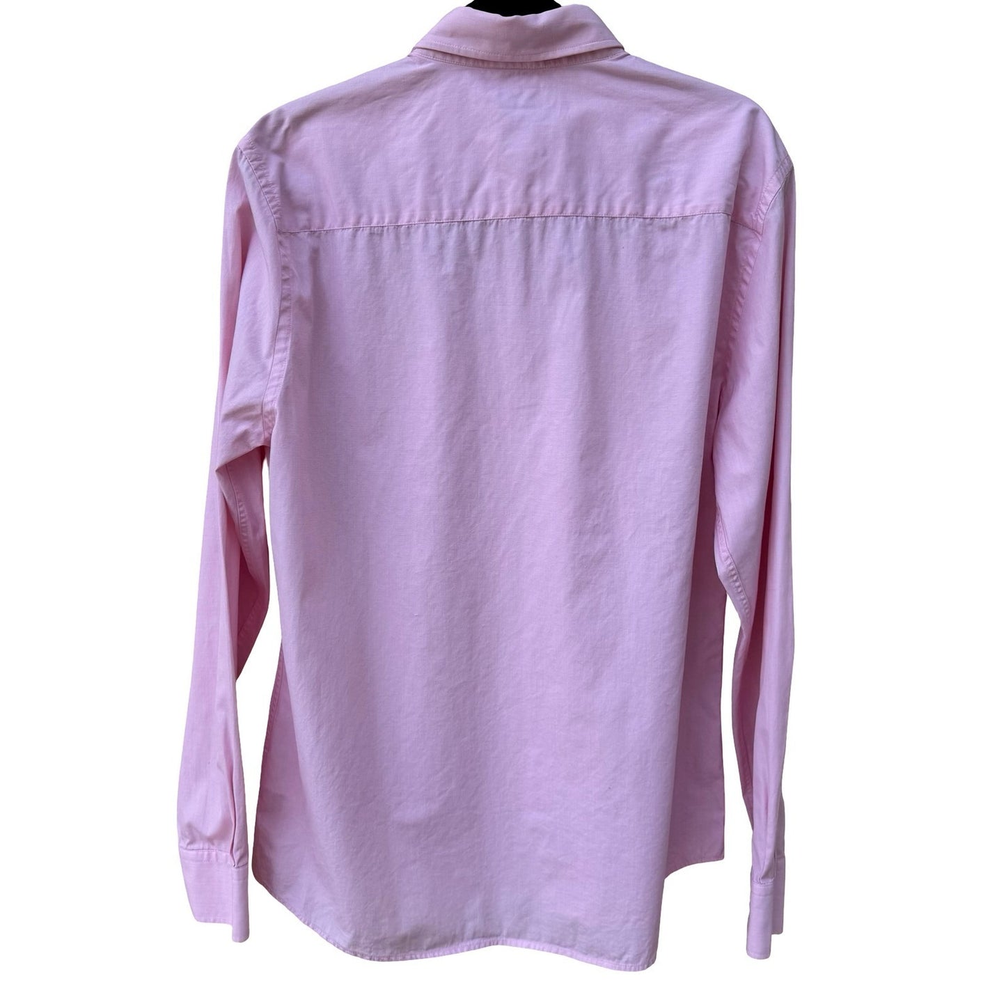 HM Mens Pink Two-Ply Cotton Long Sleeve Button Down Dress Shirt Size 16.5 Preppy