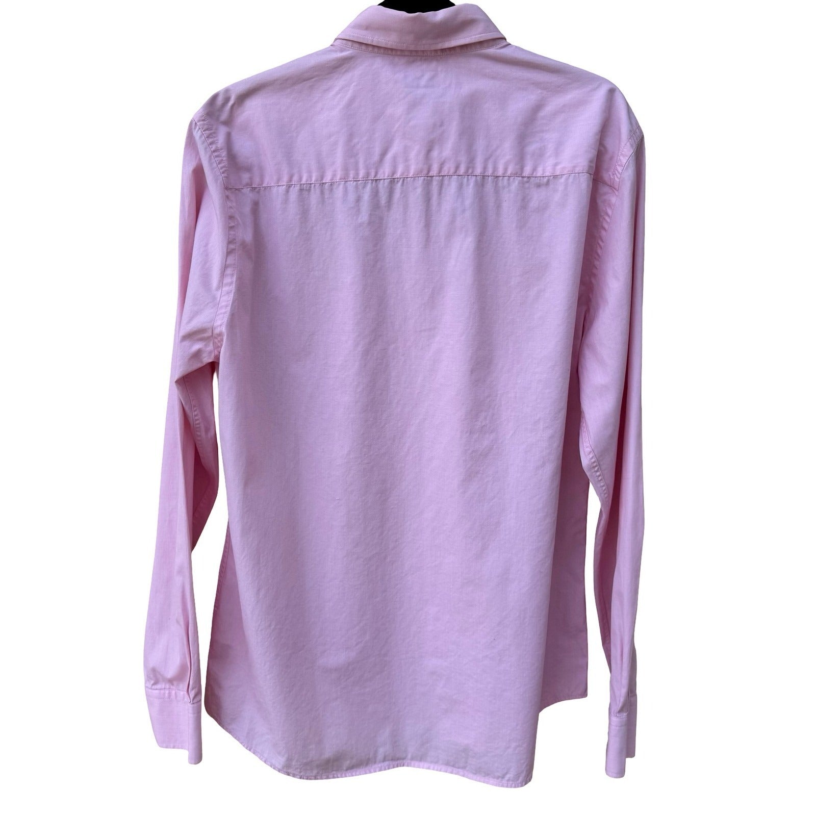 HM Mens Pink Two-Ply Cotton Long Sleeve Button Down Dress Shirt Size 16.5 Preppy