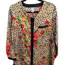 Switch Jillian Jones Intimates Leopard Floral Button Down Sleep Shirt Medium Nightgown 3 image