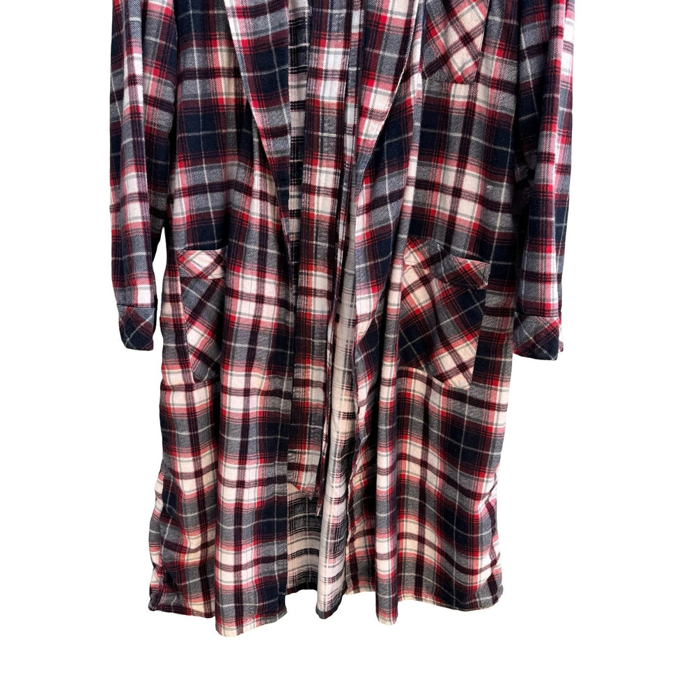 Sears Perma-Prest Vintage 70s 80s Plaid Robe Grandpacore Loungewear Dadcore L