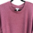 Switch So Cozy Stylish Womens Ruby Marl Waffle Knit Pullover Sweater Button Accents XXL 2 image