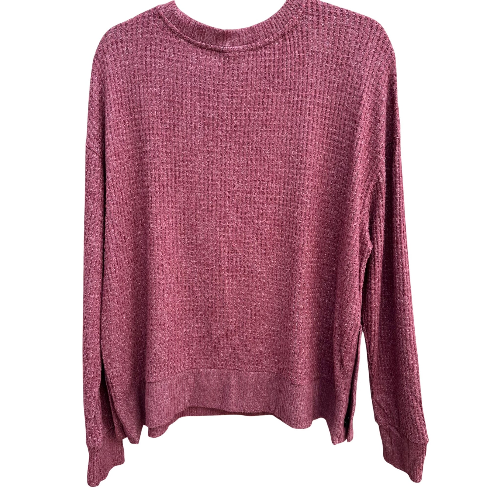 So Cozy Stylish Womens Ruby Marl Waffle Knit Pullover Sweater Button Accents XXL