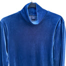 Switch Lands End Vintage Womens Blue Velour Long Sleeve Turtleneck Mock Neck Shirt M 3 image