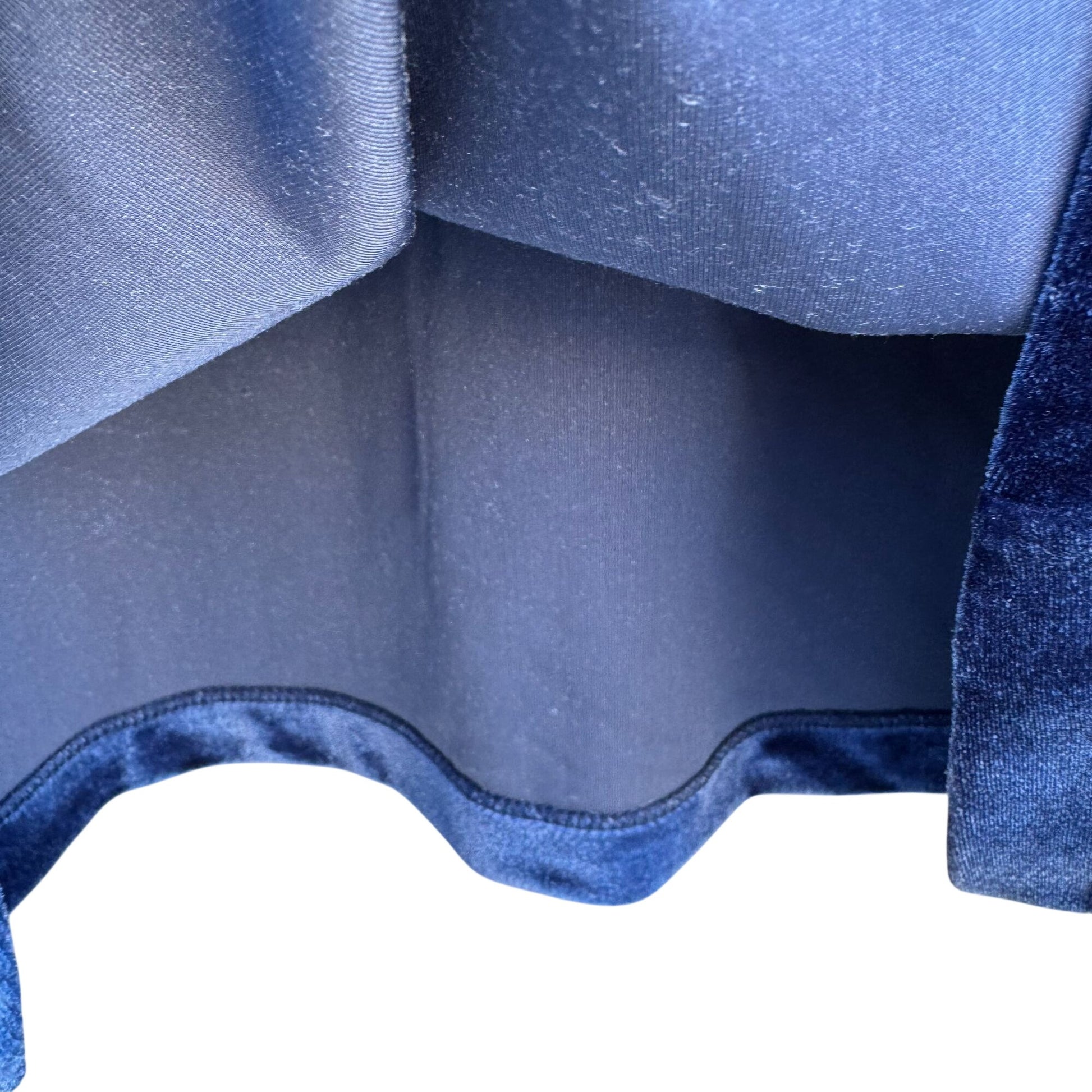 Lands End Vintage Womens Blue Velour Long Sleeve Turtleneck Mock Neck Shirt M