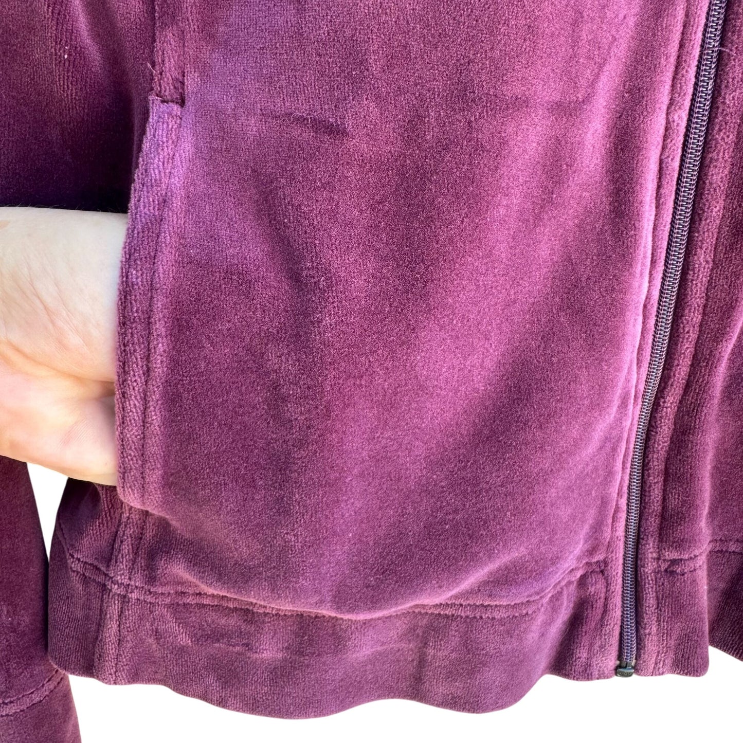 Norsport Vintage 90s Womens Purple Velour Tracksuit Set Jacket & Pants Petite M