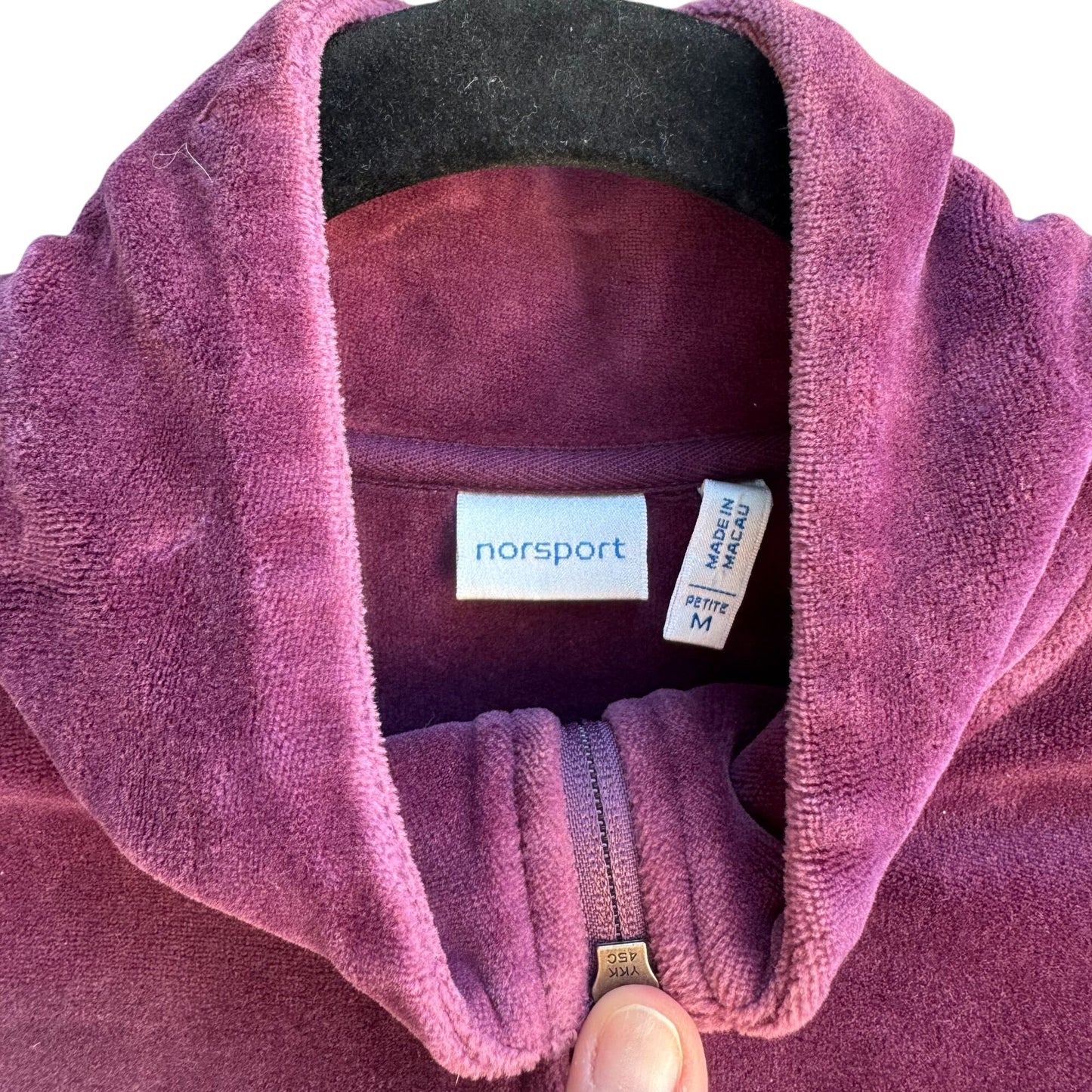 Norsport Vintage 90s Womens Purple Velour Tracksuit Set Jacket & Pants Petite M