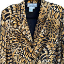 Switch Diane Gilman Vintage Silk Abstract Feather Print Artsy Designer Blazer Jacket S 3 image