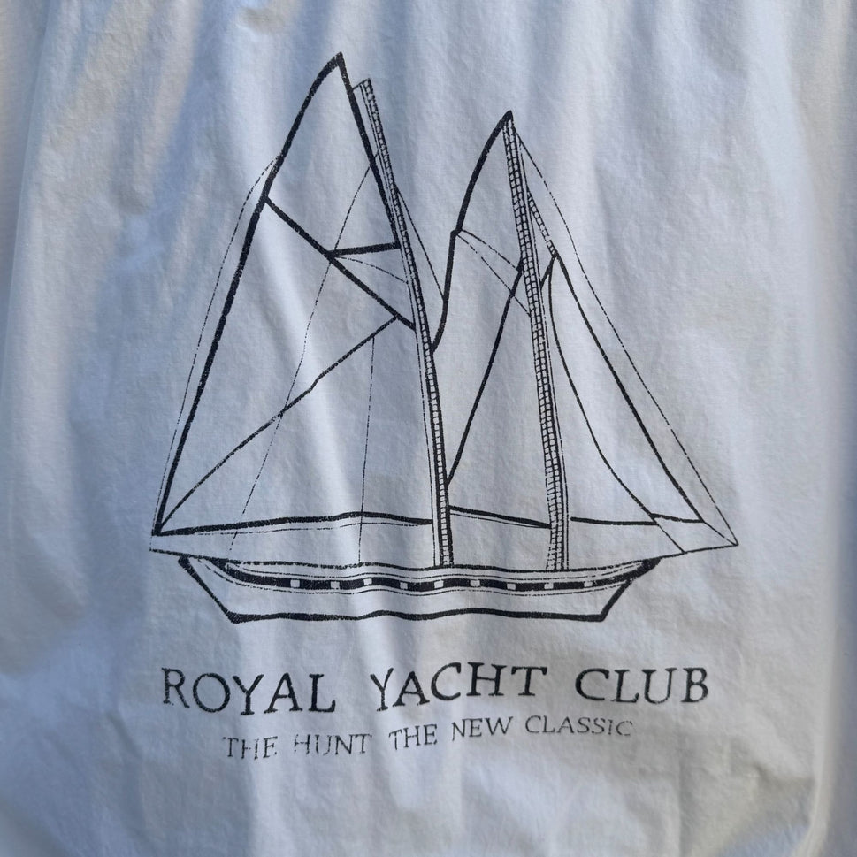 Royal Yacht Club The Hunt Vintage Mens Preppy White Navy Windbreaker Jacket L