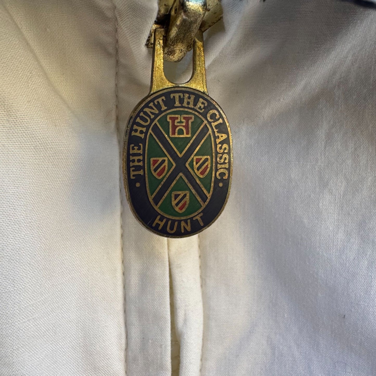 Royal Yacht Club The Hunt Vintage Mens Preppy White Navy Windbreaker Jacket L