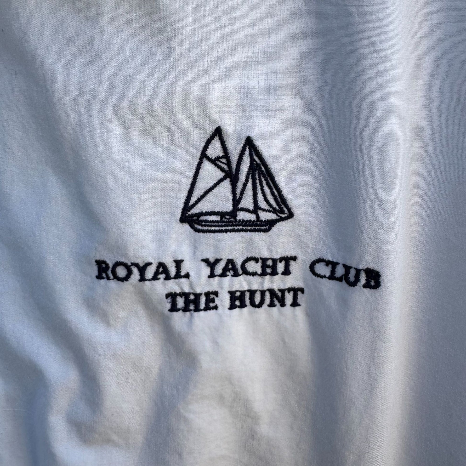 Royal Yacht Club The Hunt Vintage Mens Preppy White Navy Windbreaker Jacket L
