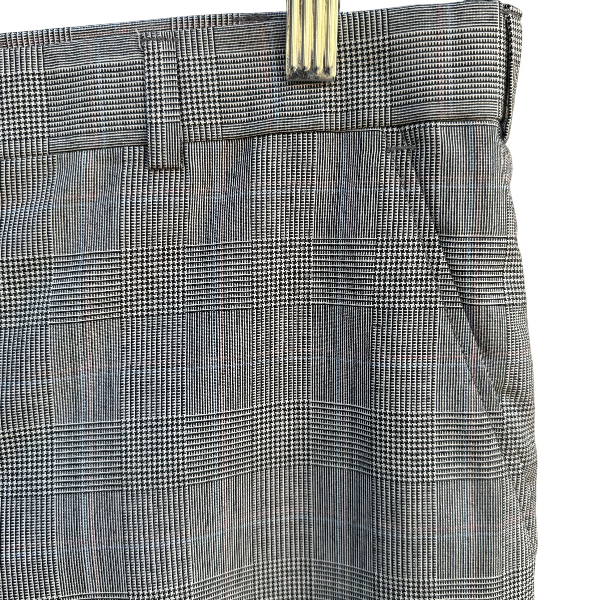 Pierre St Jacques Vintage Mens Gray Plaid Jacket Flat Front Pants 2 Piece Set 42S