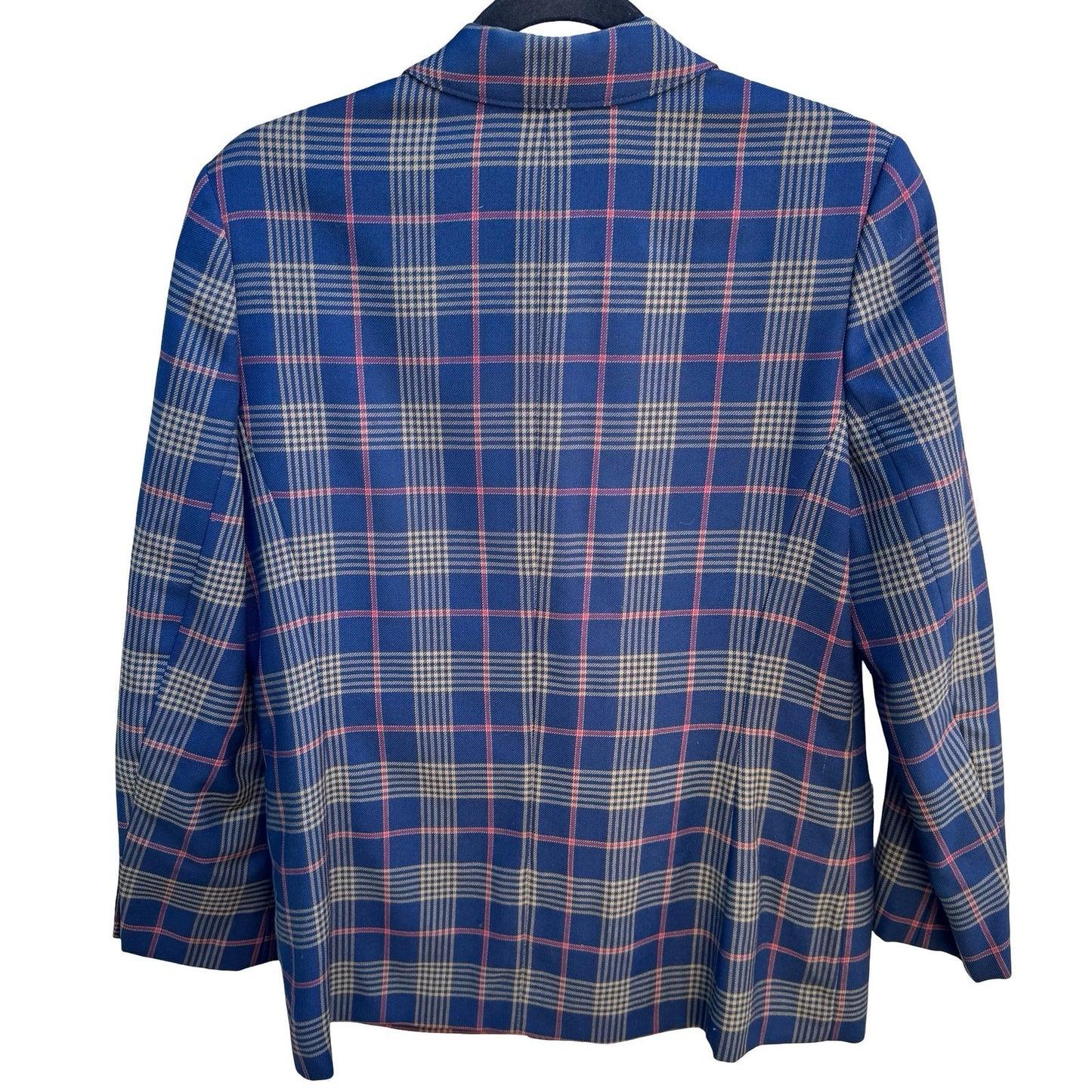 Pendleton Vintage 80s 90s Plaid 100% Virgin Wool Preppy Double Breasted Blazer