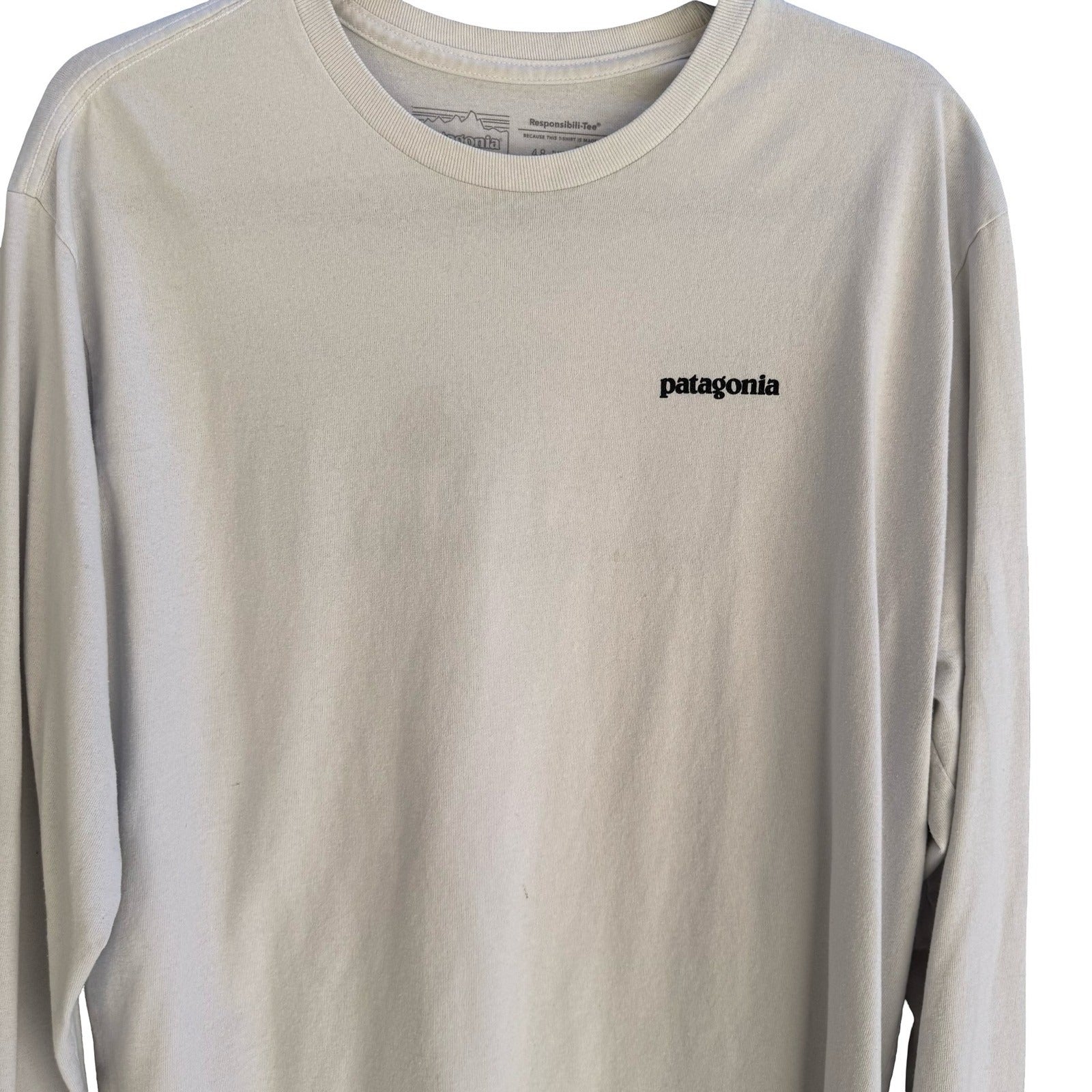 Patagonia Responsibili-Tee Shirt Mens L Grey P6 Fitz Roy Gorpcore Sustainable