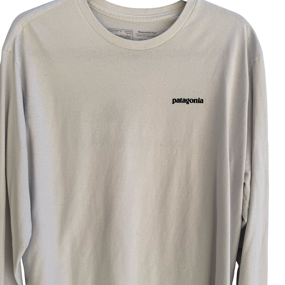 Patagonia Responsibili-Tee Shirt Mens L Grey P6 Fitz Roy Gorpcore Sustainable