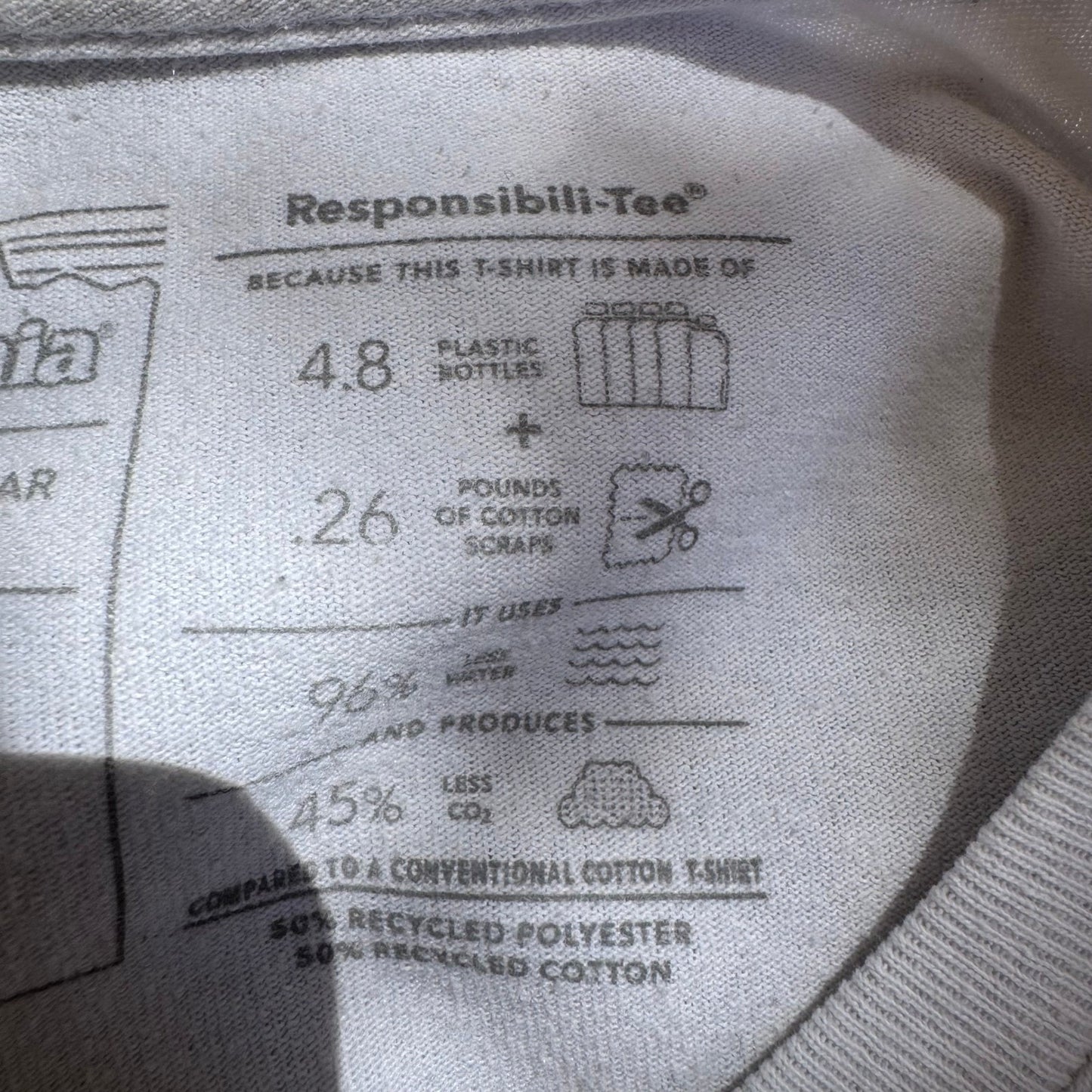 Patagonia Responsibili-Tee Shirt Mens L Grey P6 Fitz Roy Gorpcore Sustainable