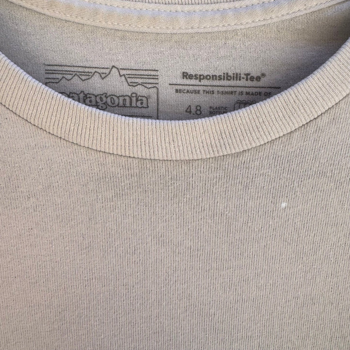 Patagonia Responsibili-Tee Shirt Mens L Grey P6 Fitz Roy Gorpcore Sustainable