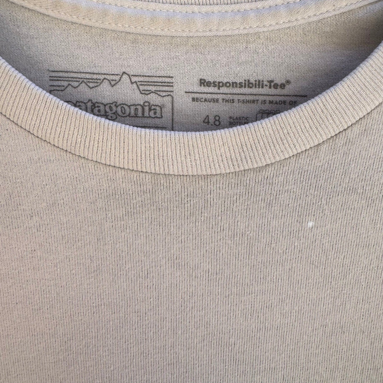 Patagonia Responsibili-Tee Shirt Mens L Grey P6 Fitz Roy Gorpcore Sustainable