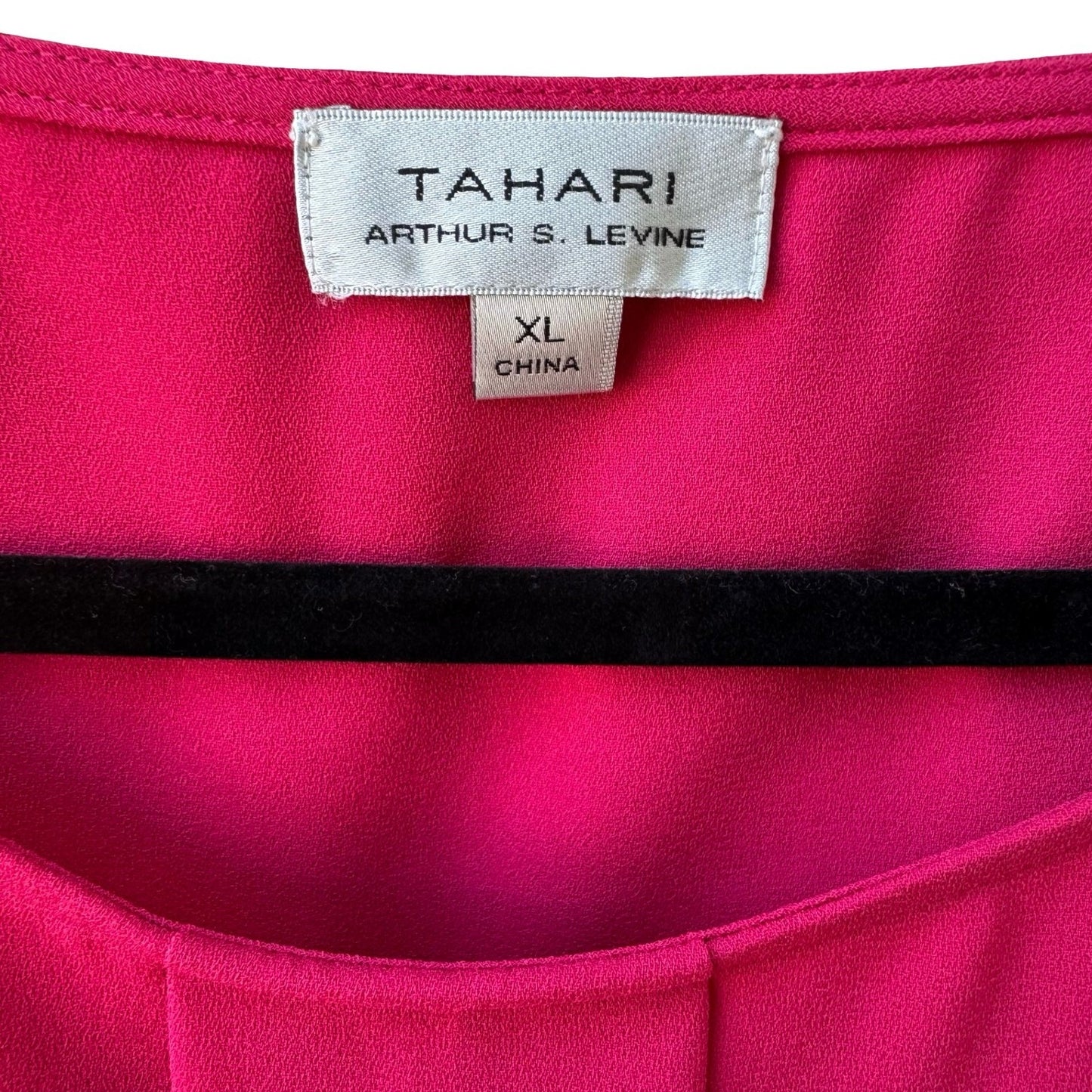 Tahari Arthur S Levine Professional Layering Pink Pleated Workwear Blouse XL NEW