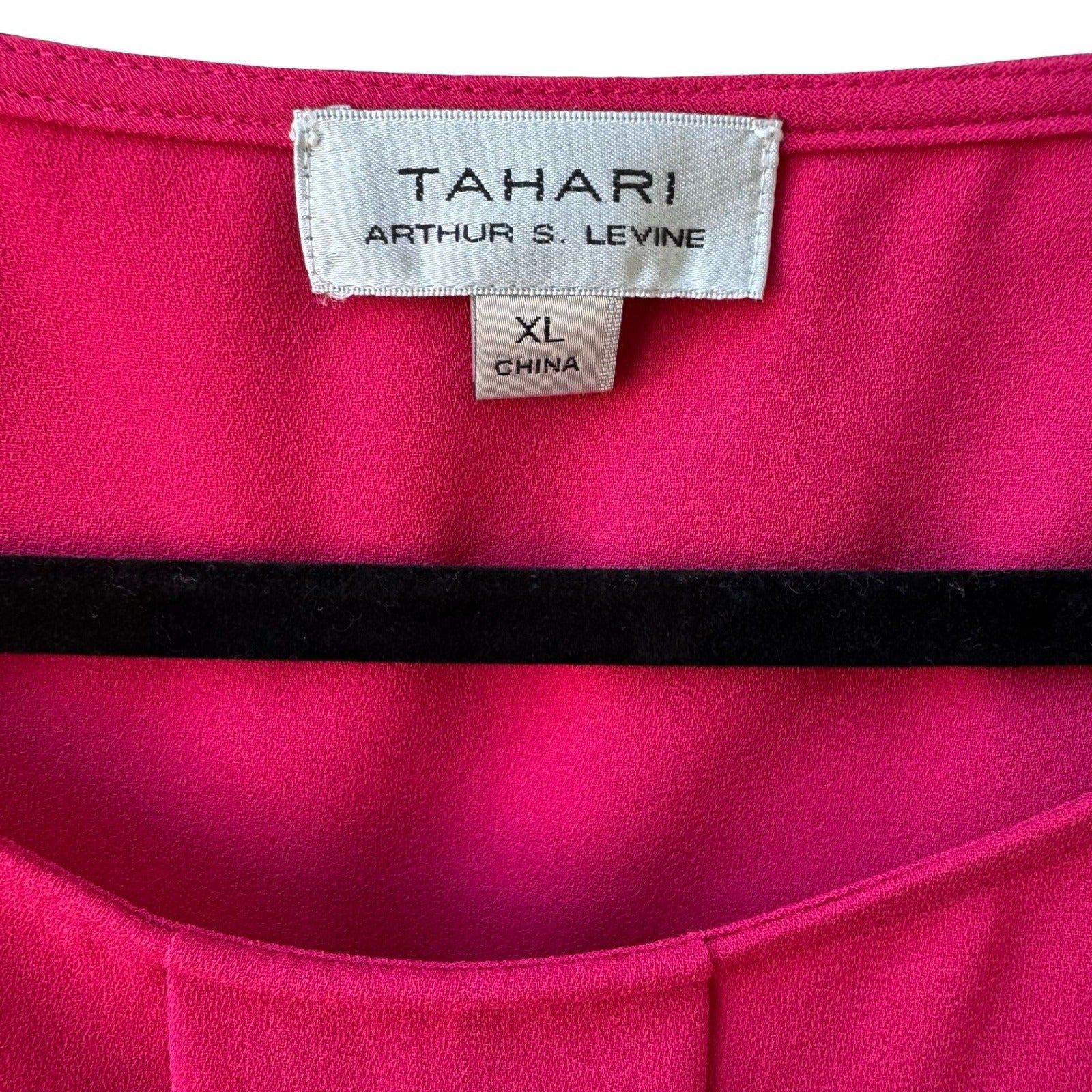 Tahari Arthur S Levine Professional Layering Pink Pleated Workwear Blouse XL NEW