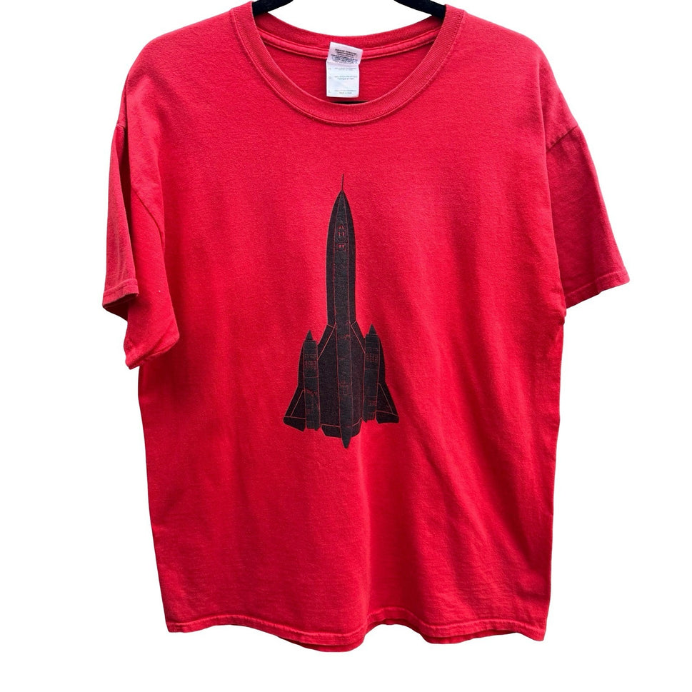 Gildan SR-71 Blackbird Sled Driver Aviation Air Force Military Graphic T-Shirt L