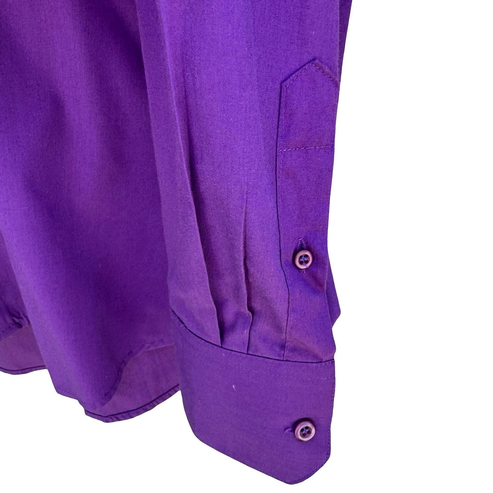 Berlioni Italy Vintage Business Professional Dress Shirt Purple Mens XL Office