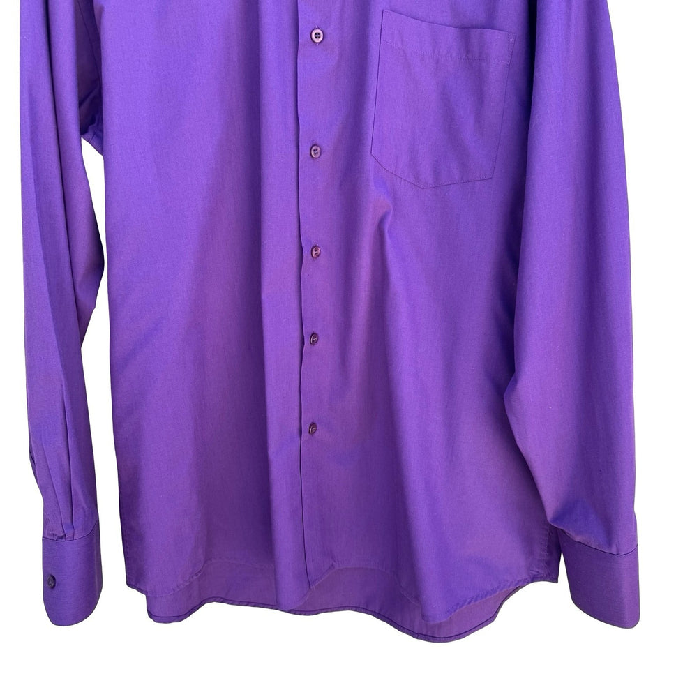 Berlioni Italy Vintage Business Professional Dress Shirt Purple Mens XL Office